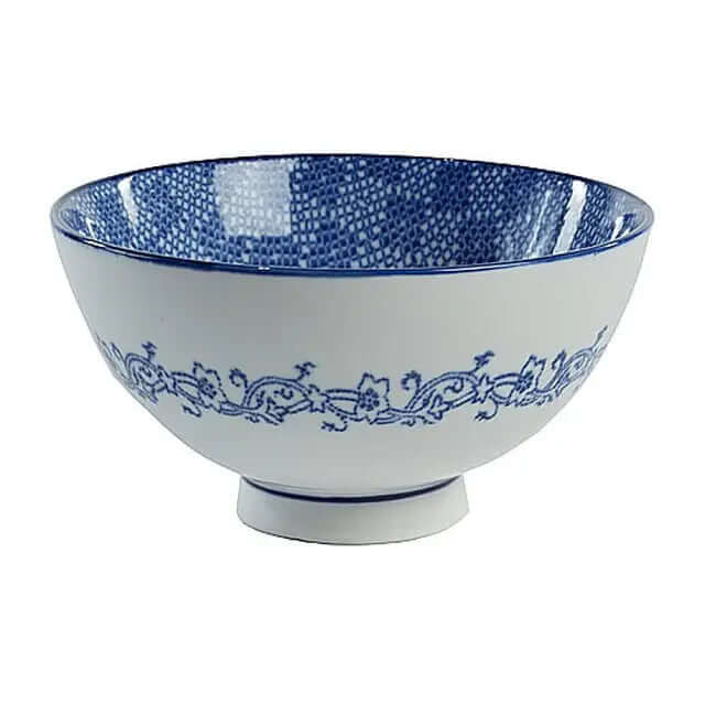 Blue and white diamond pattern bowl product view