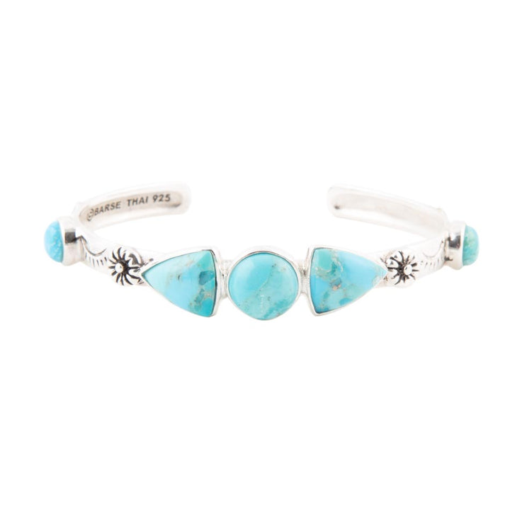 Blue Turquoise and Sterling Silver Cuff Bracelet
