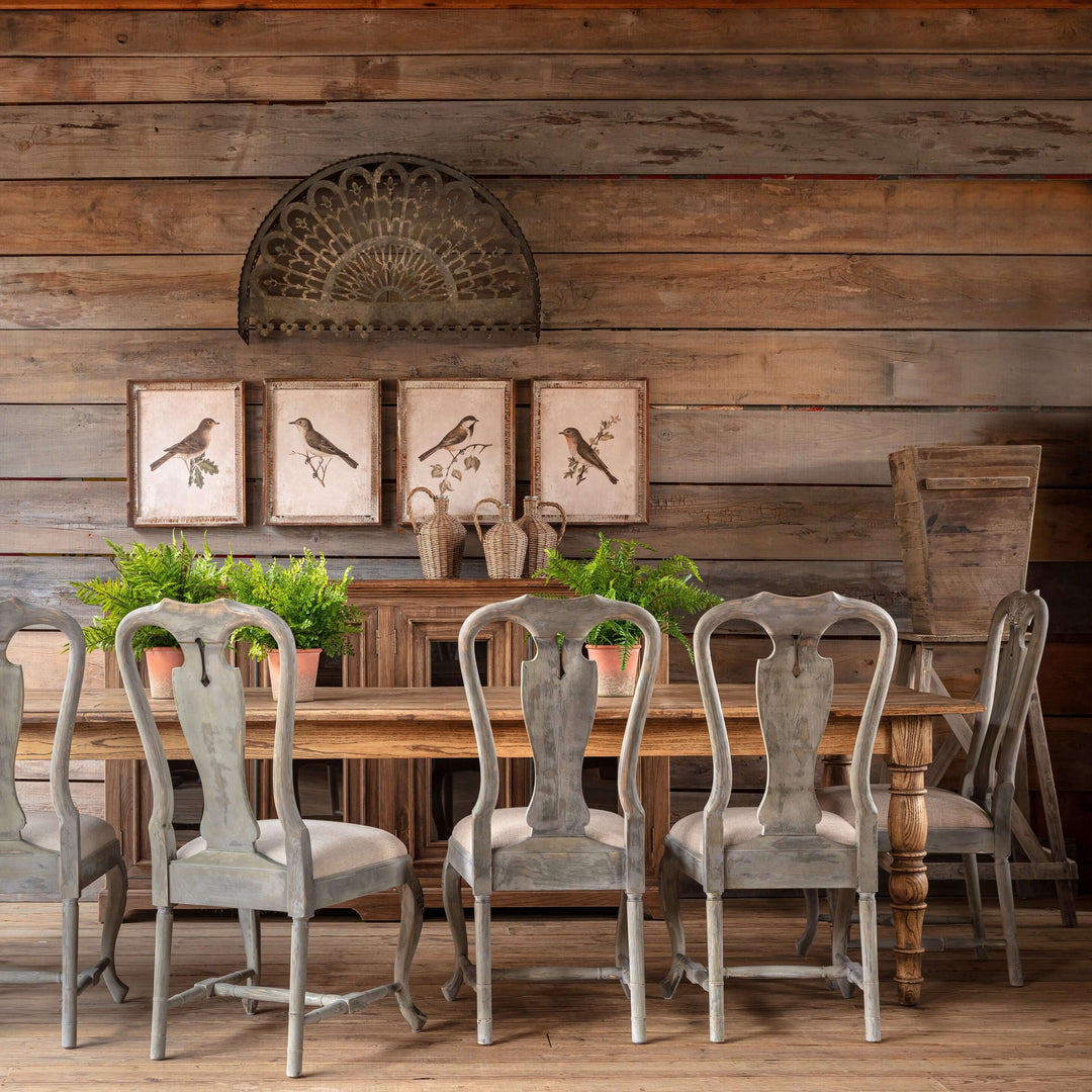 Antique-Inspired Rustic Harvest Dining Table