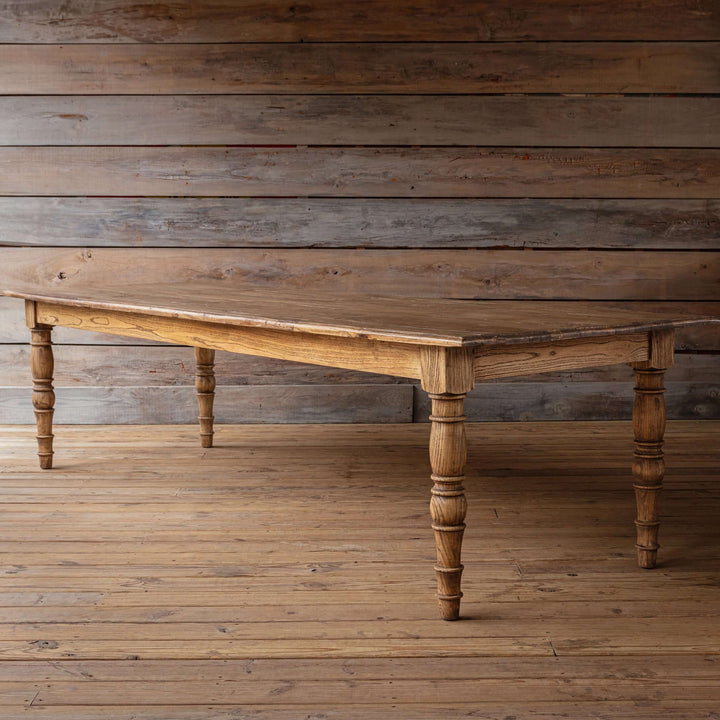 Antique-Inspired Rustic Harvest Dining Table