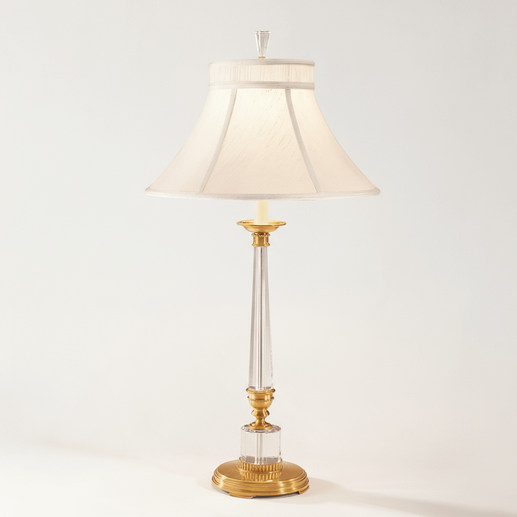 Brass and crystal table lamp