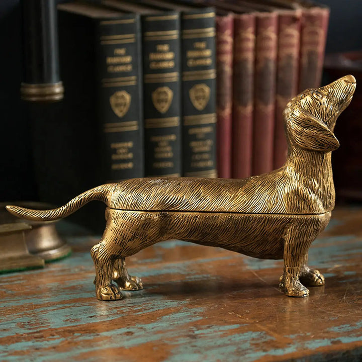 Brass Finish Dog Storage Box