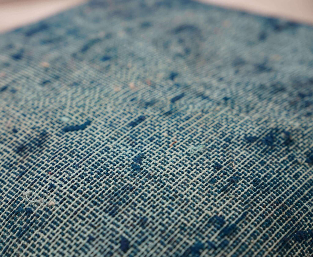 Antique Rug Dark Blue Throw Pillow