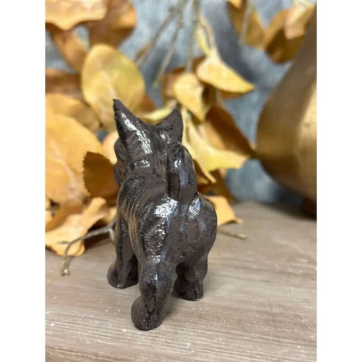 Cast Iron Schnauzer Dog Pet Statue