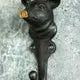 Cast Pewter Pig Hook with Gold Nose