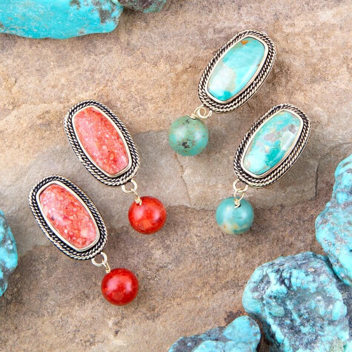 Catalina Orange Sponge Coral Golden Clip-On Earrings