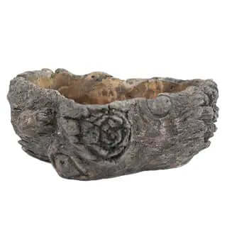 Cement Burled Bark Planter