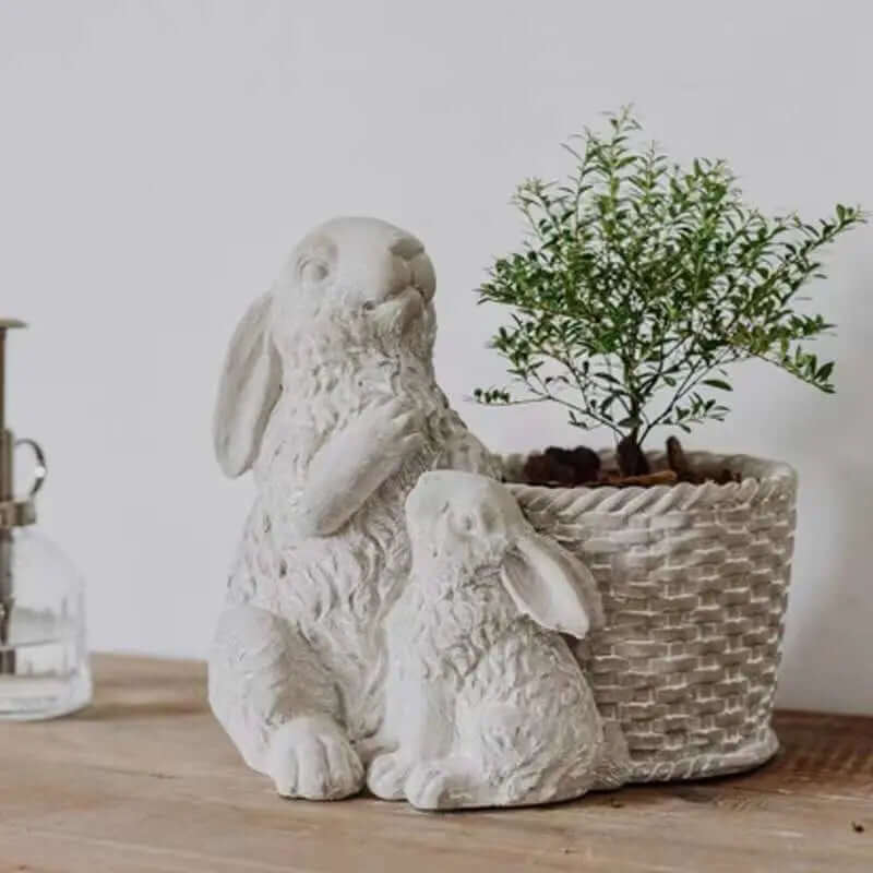 CEMENT RABBITS PLANTER