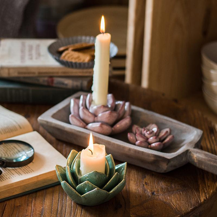 Ceramic Floral Candle Holder