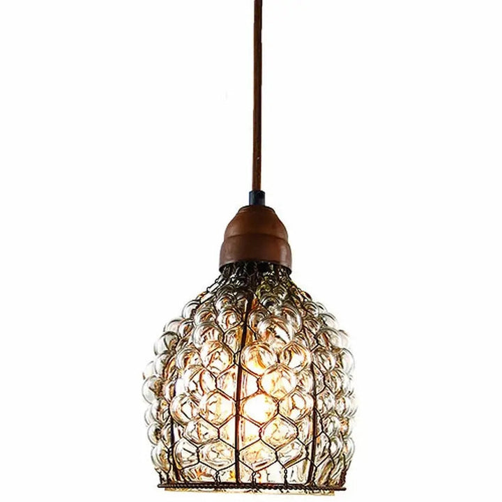 Wide and narrow Chicken Wire Glass Plug-In Pendant styles