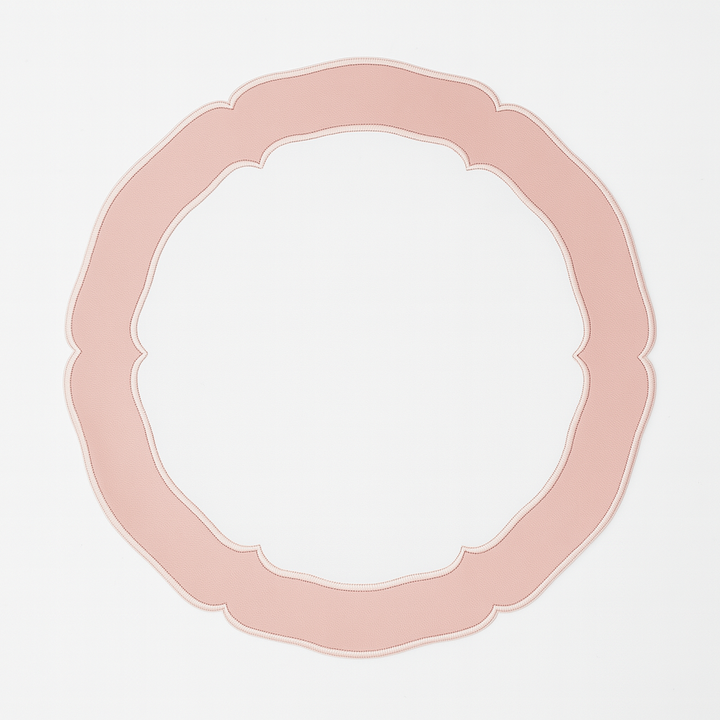 CLARION WHITE & PINK FAUX LEATHER PLACEMAT (Set Of 4)