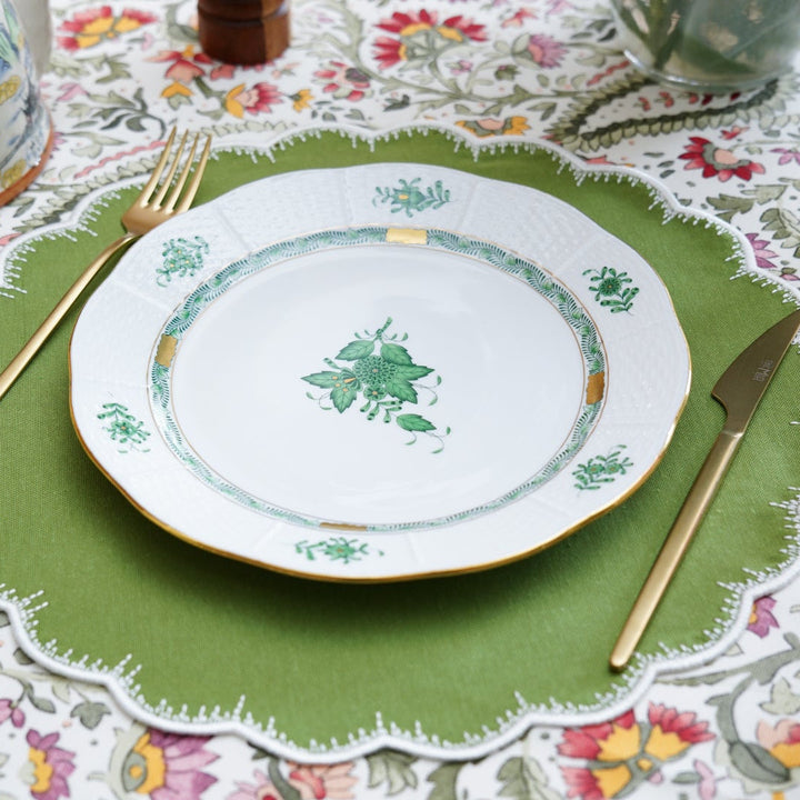 CLOVER GREEN ROUND FABRIC PLACEMAT (Set Of 4)
