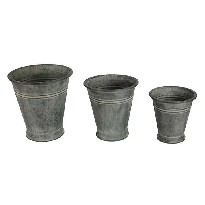 Metal Planters with Copper Finish - Set of 3