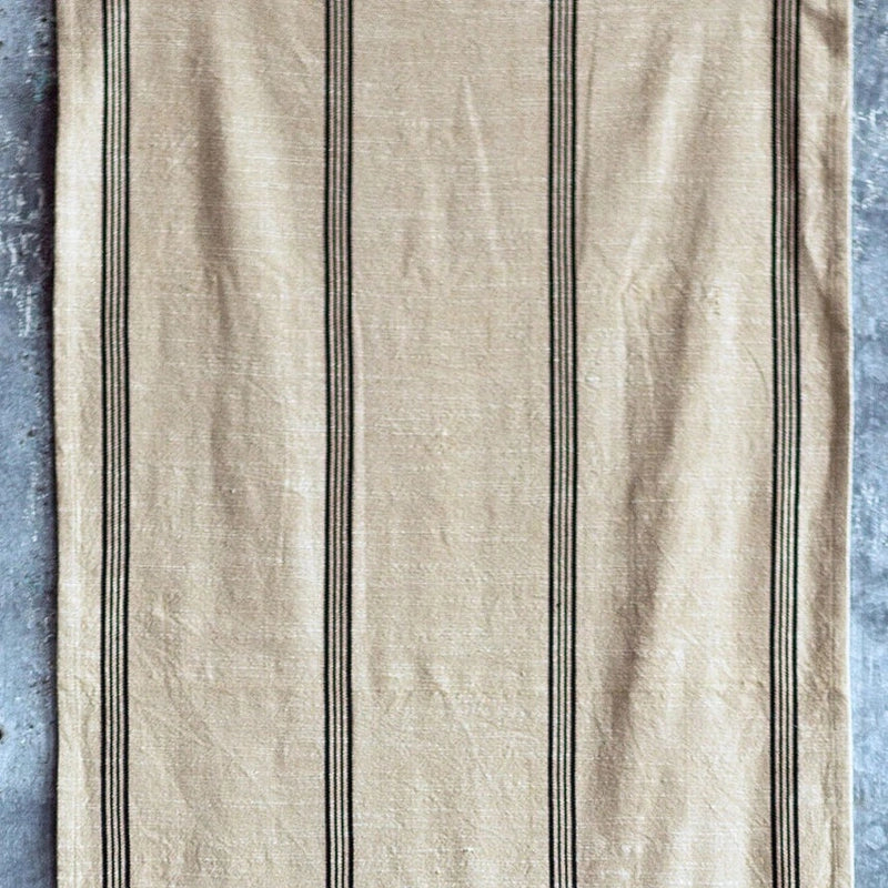 Cotton Black and Beige Striped Runner