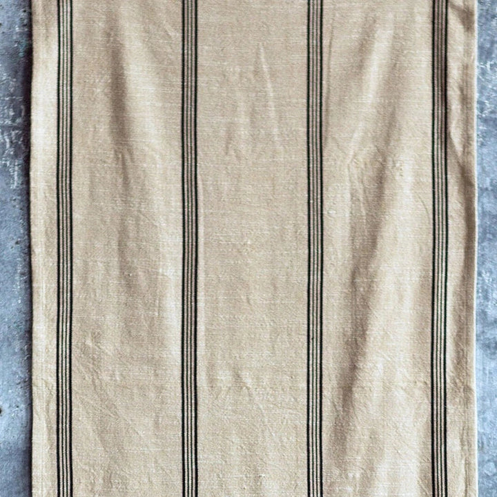 Cotton Black and Beige Striped Runner