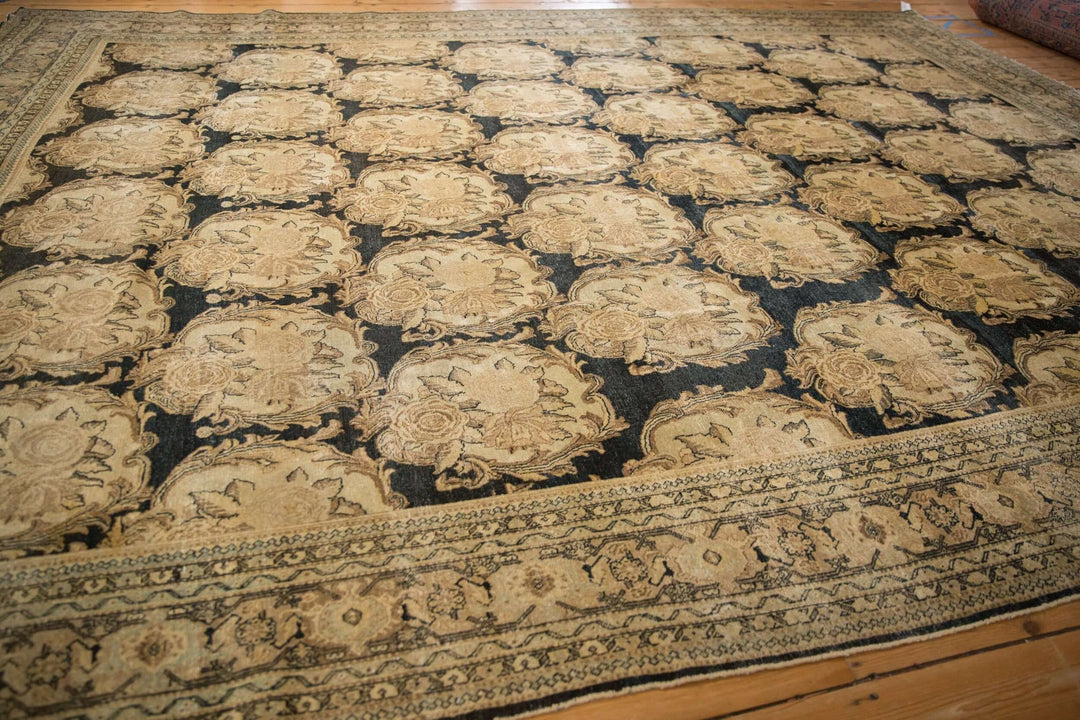 Antique Persian Tabriz Rug with European Rococo Floral Design