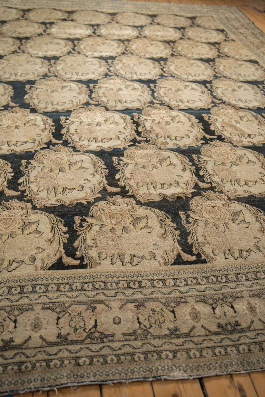 Antique Persian Tabriz Rug with European Rococo Floral Design