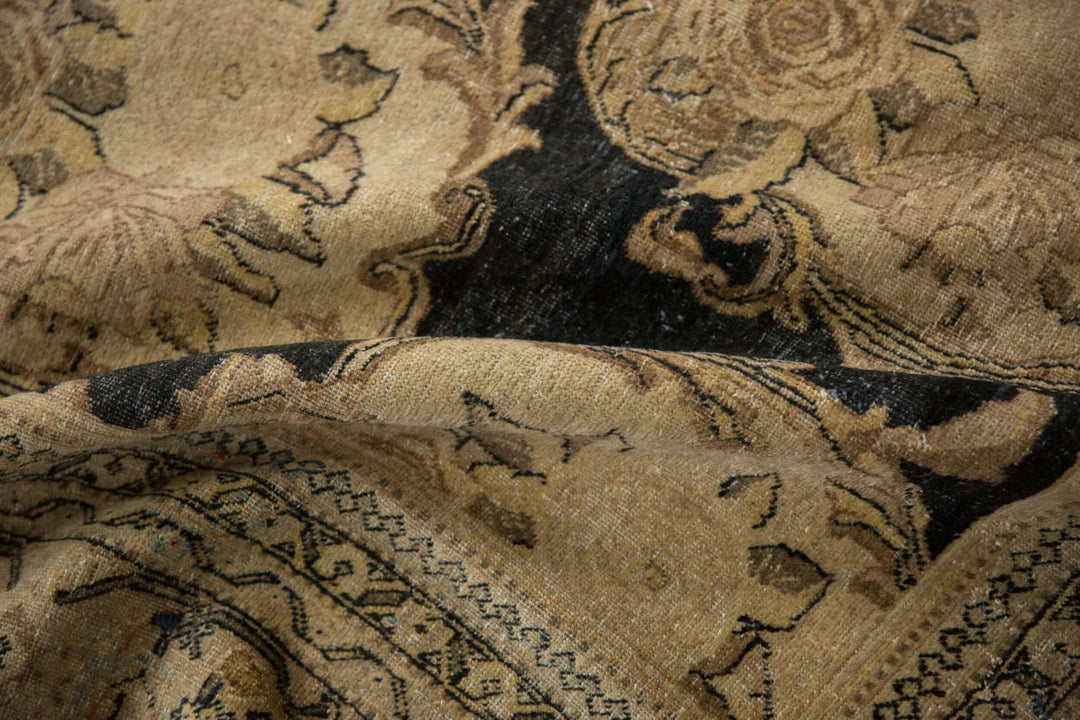 Antique Persian Tabriz Rug with European Rococo Floral Design