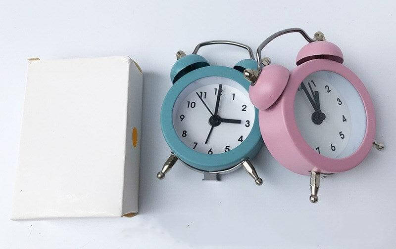 Mini Twin Bell Analog Alarm Clock with Backlight