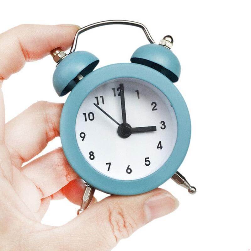 Mini Twin Bell Analog Alarm Clock with Backlight