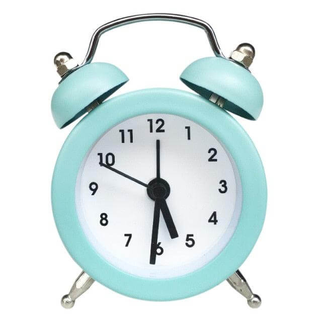 Mini Twin Bell Analog Alarm Clock with Backlight
