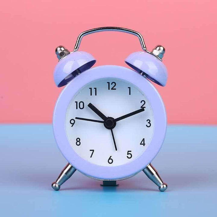 Mini Twin Bell Analog Alarm Clock with Backlight