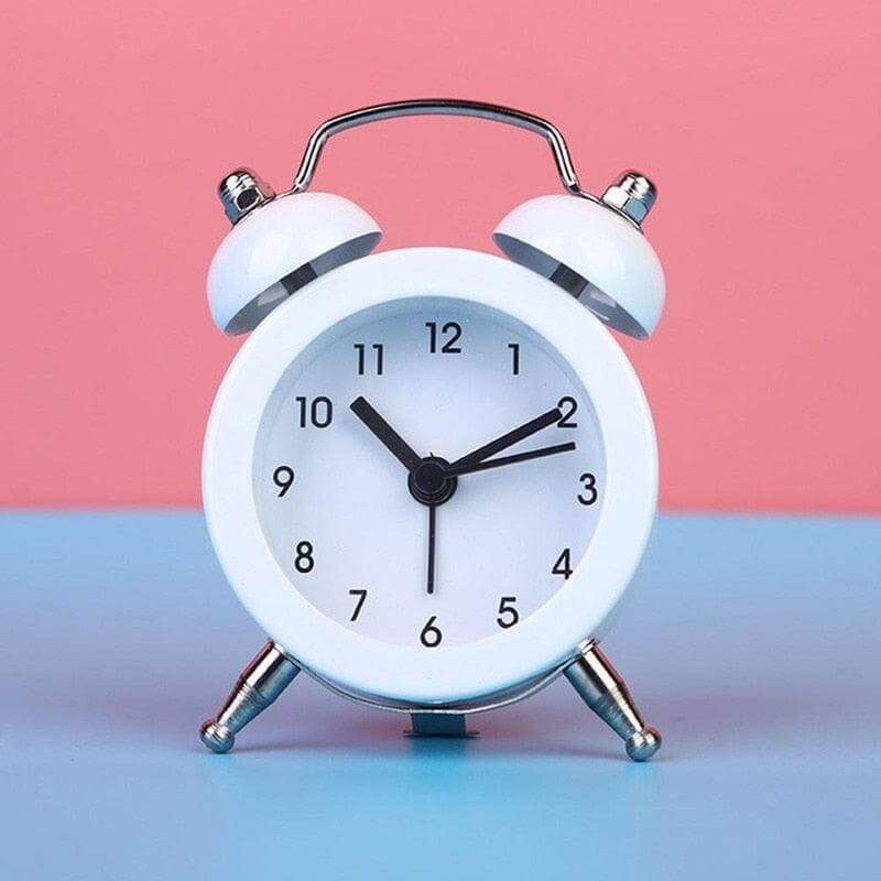 Mini Twin Bell Analog Alarm Clock with Backlight