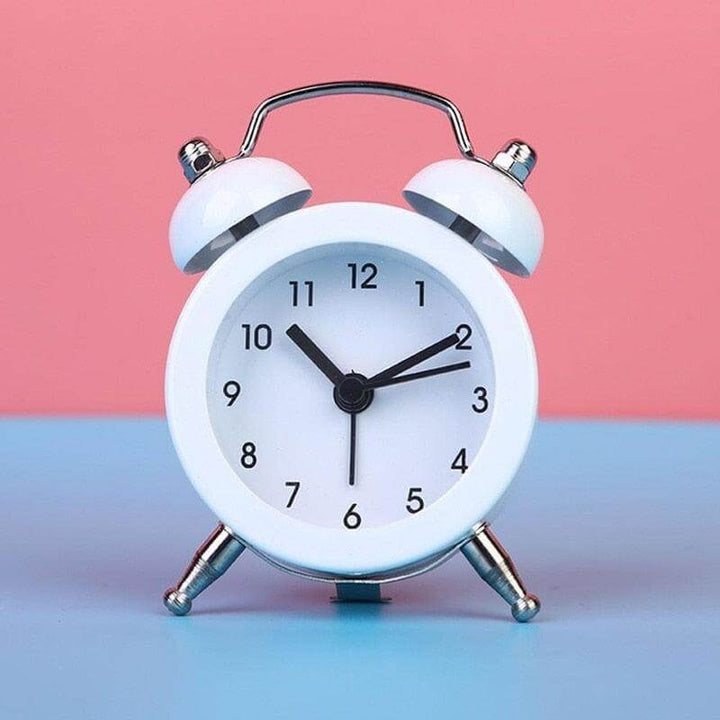 Mini Twin Bell Analog Alarm Clock with Backlight