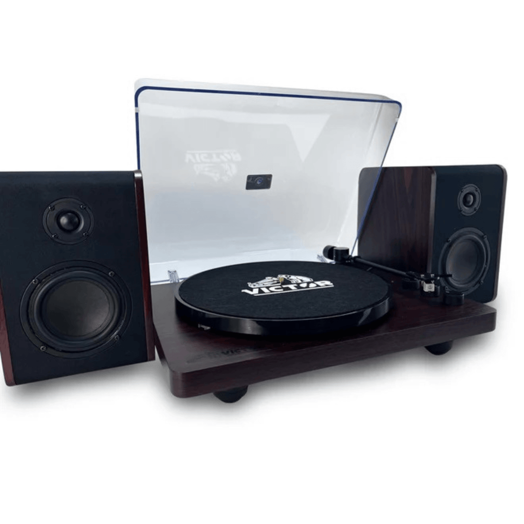 Victor Lincoln 3-Speed Bluetooth Turntable with Speakers