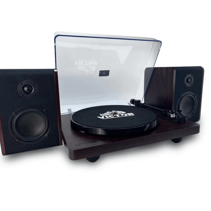 Victor Lincoln 3-Speed Bluetooth Turntable with Speakers
