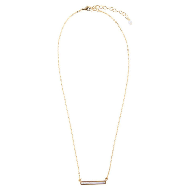 Dainty Botswana Agate Bar Necklace