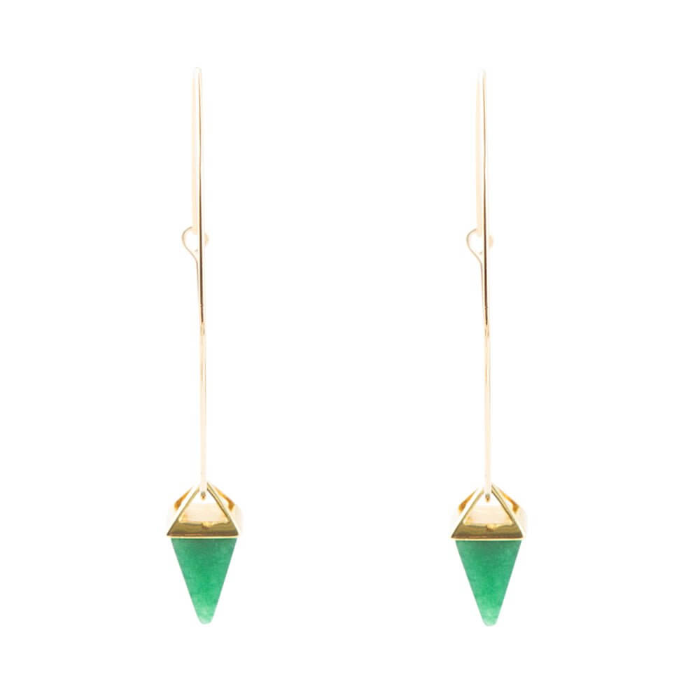 Delphi Green Agate Charm Earrings