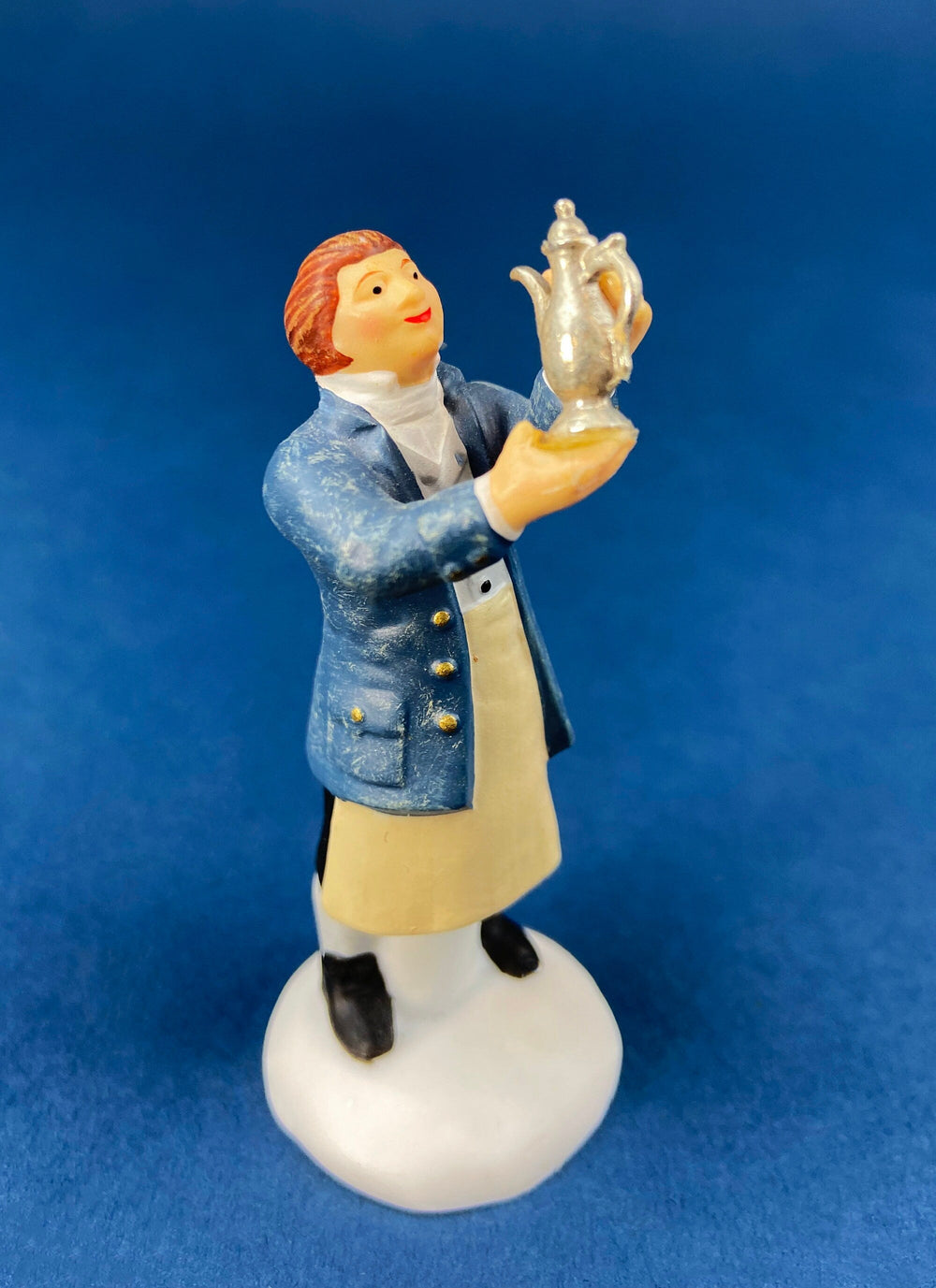 Dept. 56 Figurines. Silver for Sale. Christmas Village Accessories. Silverware Vendor & Cabinet with Silver.
