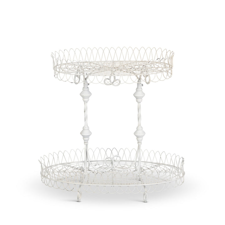 French Wire Stand, Antiqued White