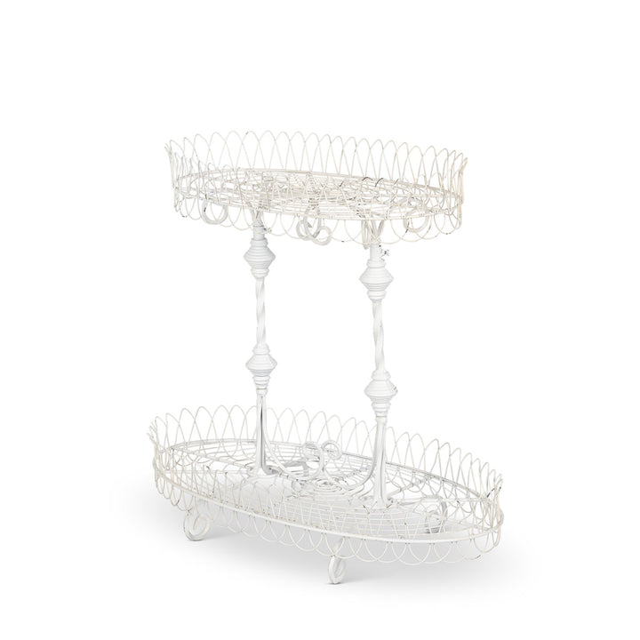 French Wire Stand, Antiqued White
