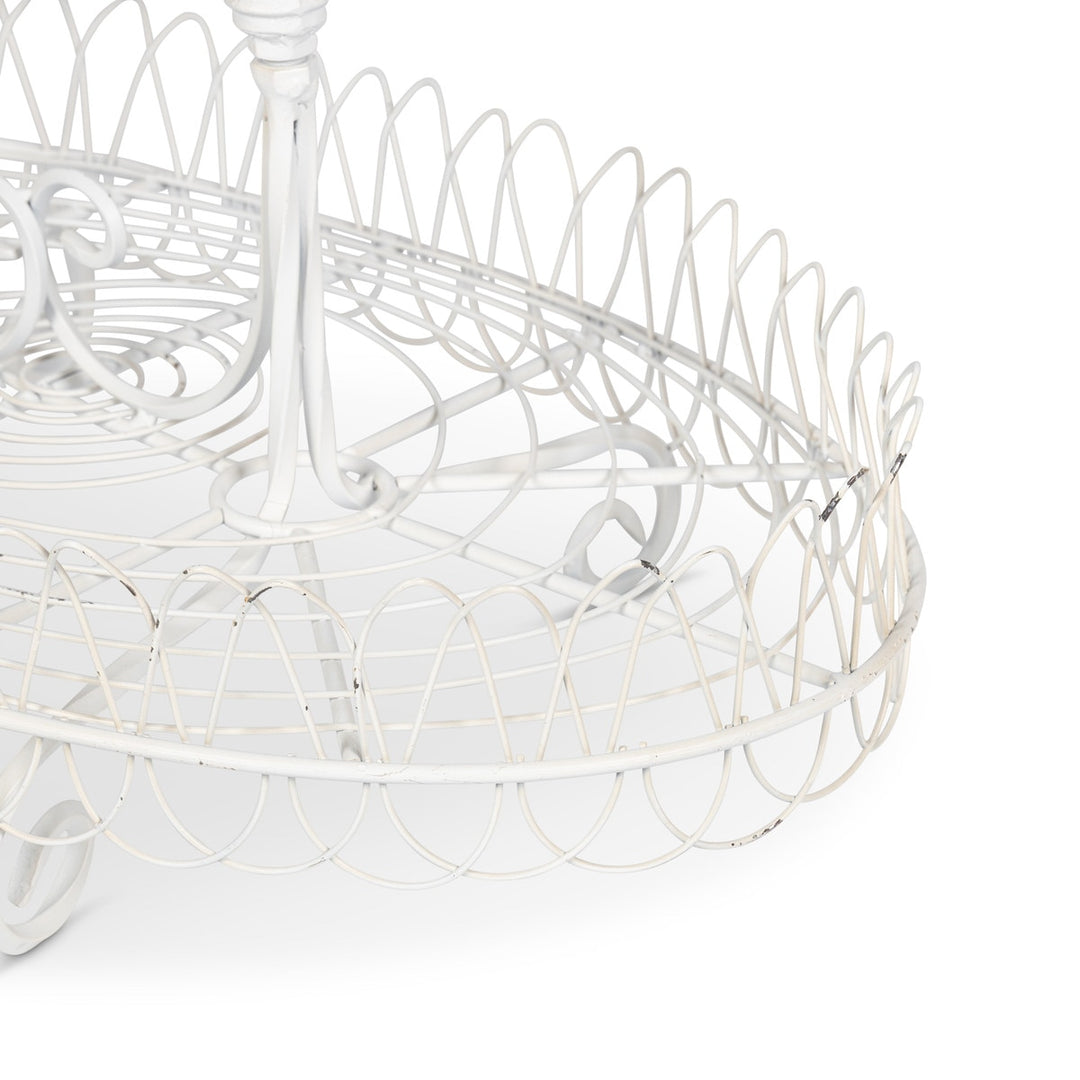 French Wire Stand, Antiqued White