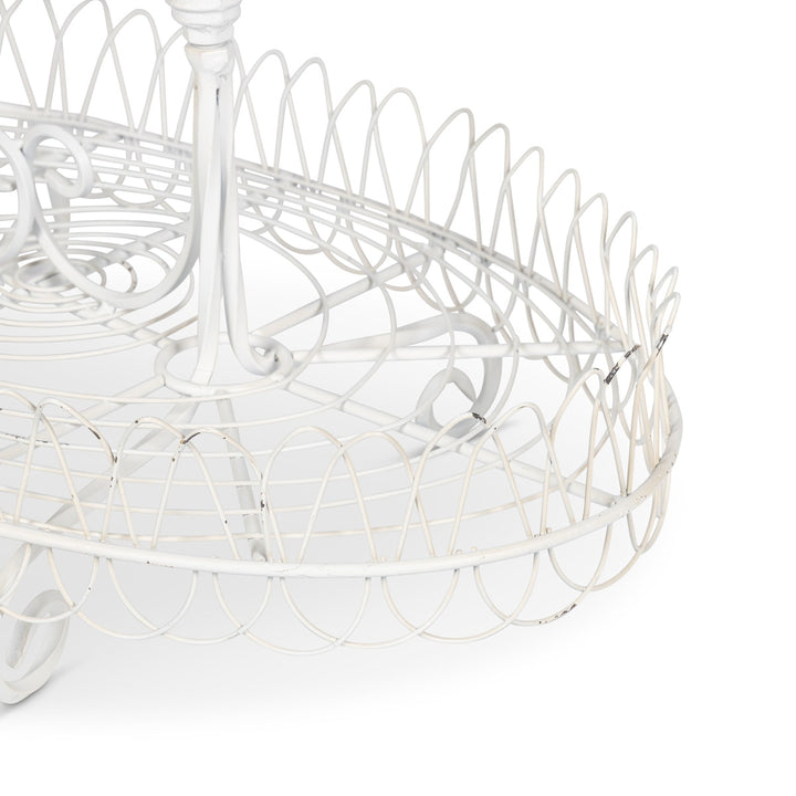 French Wire Stand, Antiqued White
