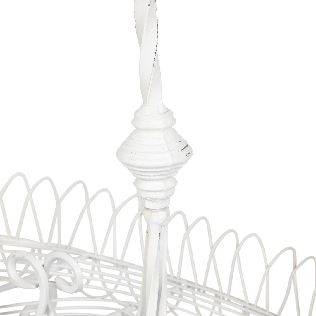 French Wire Stand, Antiqued White