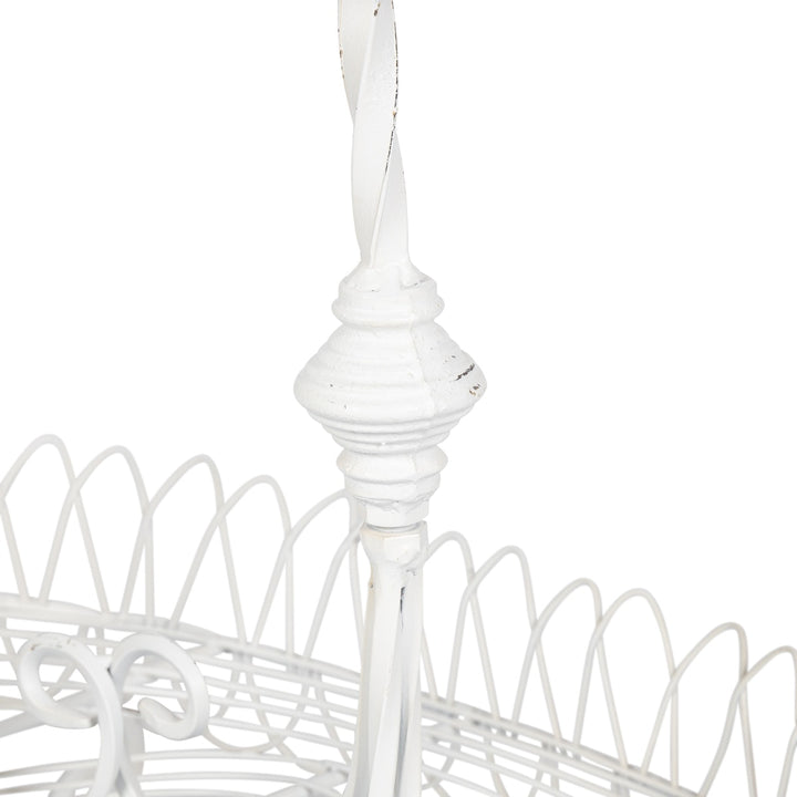 French Wire Stand, Antiqued White