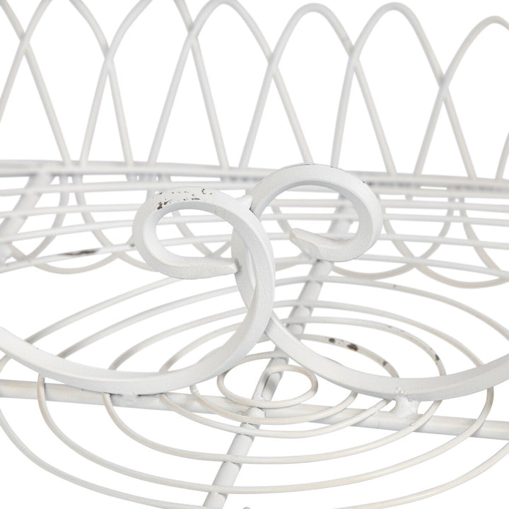 French Wire Stand, Antiqued White