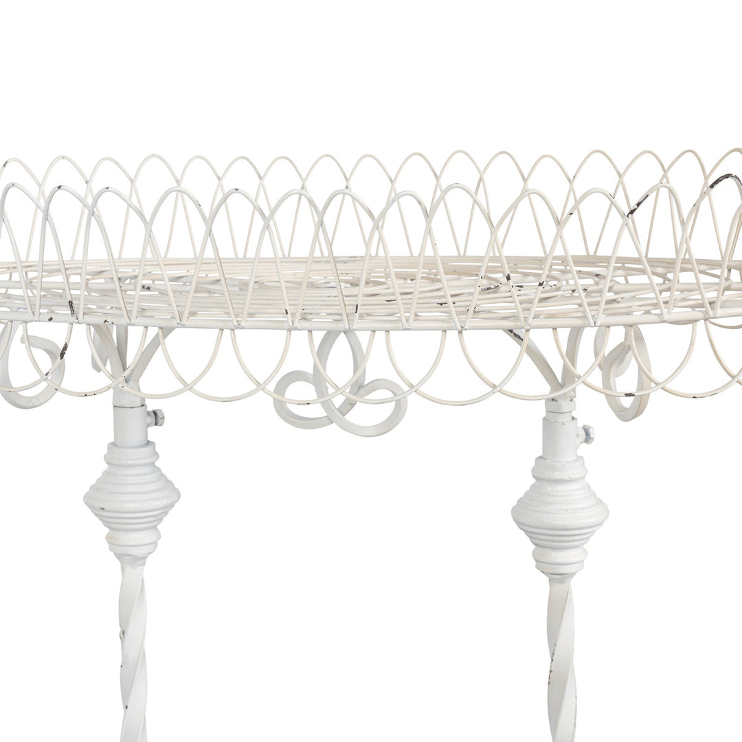 French Wire Stand, Antiqued White
