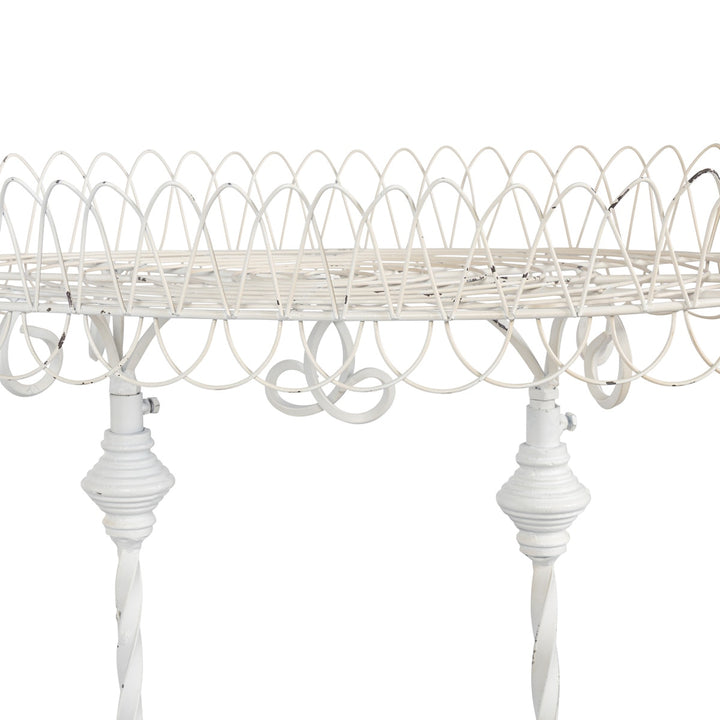 French Wire Stand, Antiqued White