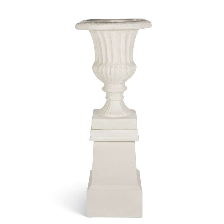 Tall Urn With Pedestal, Soft White, 55.5"H