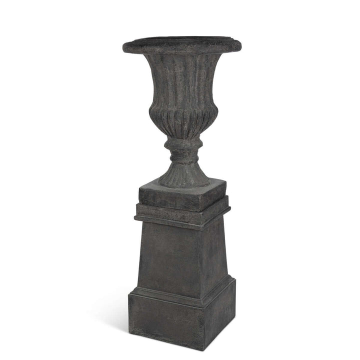 Tall Urn With Pedestal, Soft White, 55.5"H