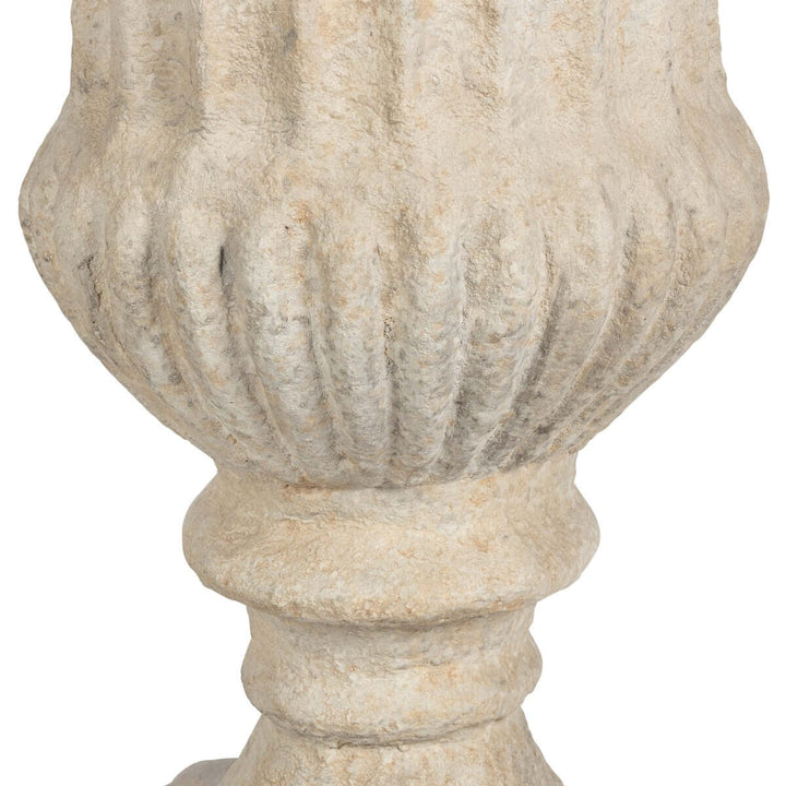 Tall Urn With Pedestal, Soft White, 55.5"H