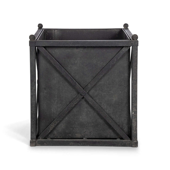 Large Metal Estate Planter, Noir