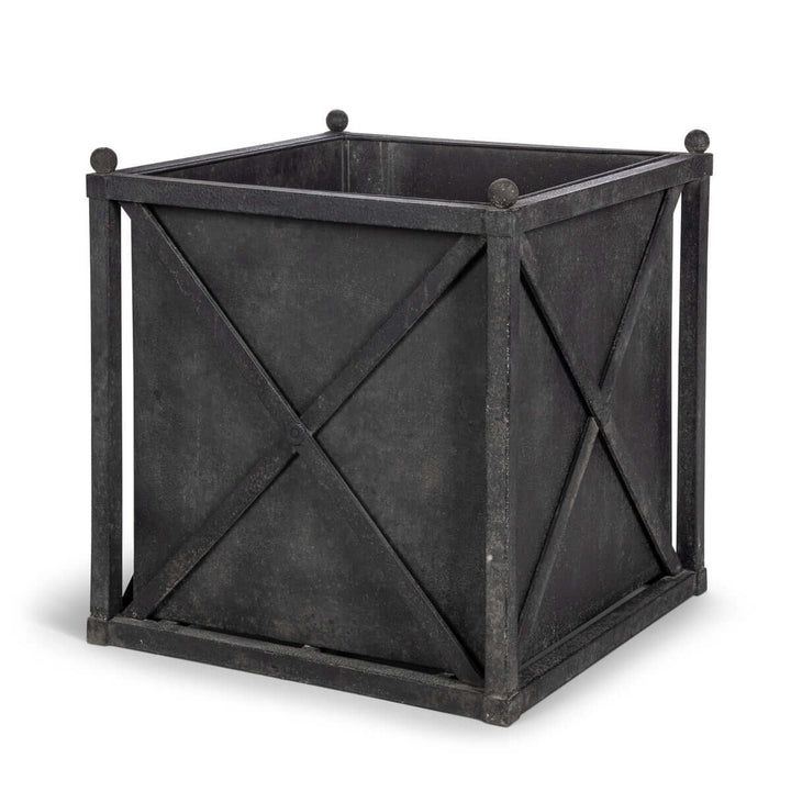 Large Metal Estate Planter, Noir