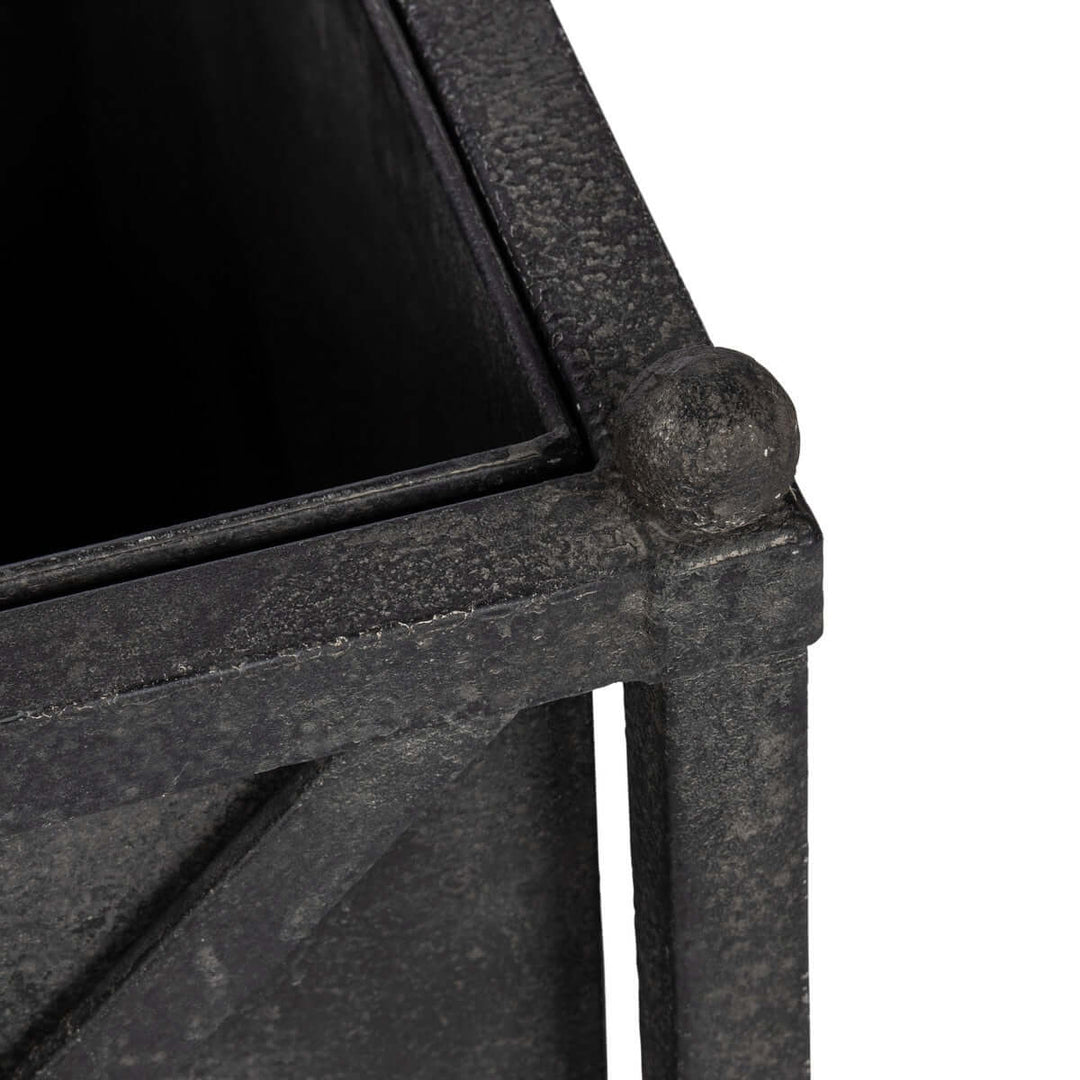 Large Metal Estate Planter, Noir