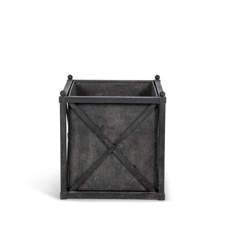Small Metal Estate Planter, Noir