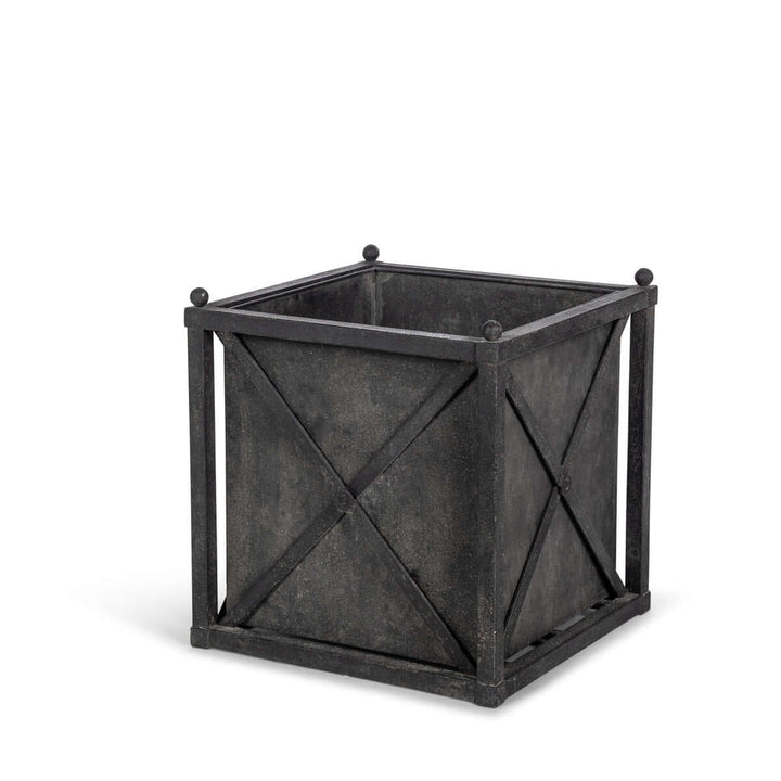 Small Metal Estate Planter, Noir